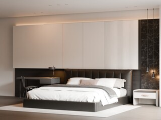 Modern Luxury Bedroom Interior for Interior Design Presentation &ndash; 3D Render

