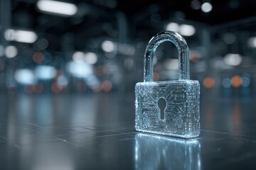 Secure digital technology background with cybersecurity infrastructure presented in clean readable format, neutral tones, bright lighting, corporate usability.