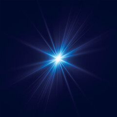 Obraz premium Rainbow crystal star. Crystal ray light, sun shines rainbow red yellow and blue color. Optical fire light effect. Vector lens glare leakage glare reflection effect. Sparkle shine. Sunlight