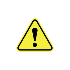 Warning sign yellow triangle with exclamation mark traffic caution emoji symbol sign icon vector illustration isolated flat error