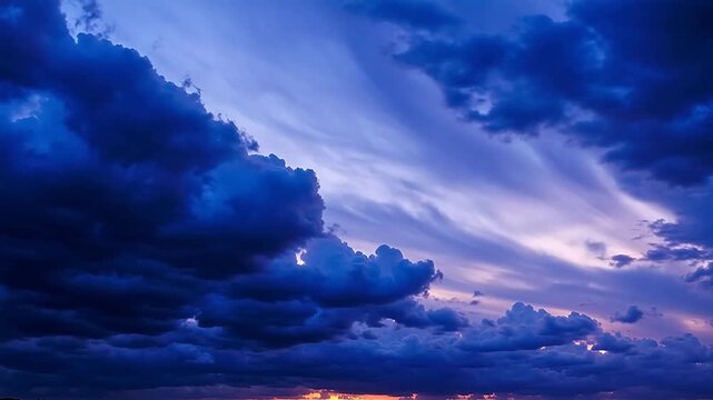 Dramatic sky with clouds and stars
