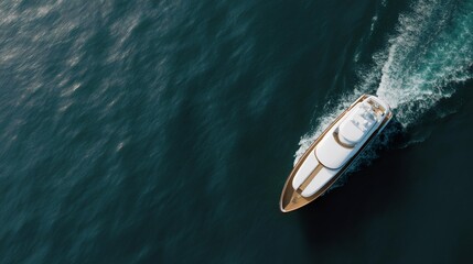 Naklejka premium Boat is sailing in the ocean