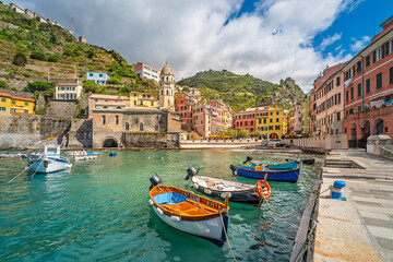 Scenic view of the village of Vernazza in Cinque Terre