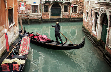 colorful gondola in Venice  Italy © Melinda Nagy
