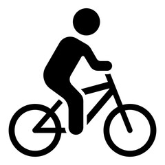 Man riding a bike, person cycling glyph solid icon