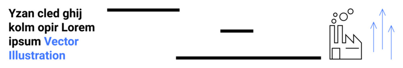 Obraz premium Economic trends, industry growth, productivity, data analysis, manufacturing, progress. Factory icon with arrows pointing upwards and horizontal lines. Industry growth and productivity concept