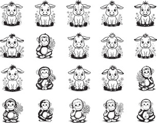 Whimsical Animals Spring Clipart