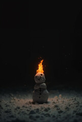 fire and snow in the night