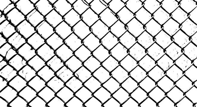 Abstract black and white textured background of a chain link fence pattern
