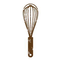 Fototapeta premium Grunge texture Vintage kitchen whisk utensil for mixing and blending ingredients in cooking and baking recipes kitchen tool Vintage Style
