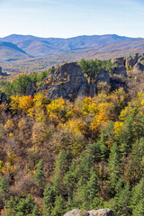 Naklejka premium Autumn view of Belogradchik Rocks, Bulgaria