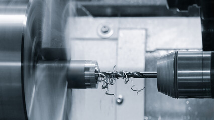 Modern programmable metalworking CNC multifunctional milling drilling grinding tool automatic machine, industrial concept background © Aleksandr Matveev