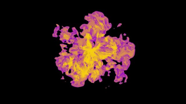 Intense Orange Plasma Fire Energy Burst Loop Description: A heavy, concentrated loop of deep orange and red plasma fire swirling outward. This visual effect is designed for use as a burning energy cor
