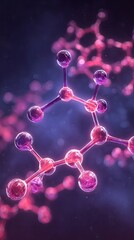 Abstract Molecular Structure In Pink And Purple