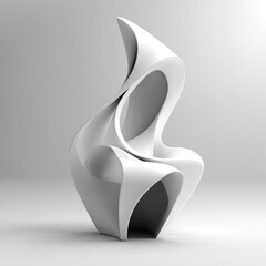 Abstract Modern White Sculpture Chair