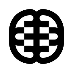 Outline brain icon for intelligence, neurology, and creative thinking.