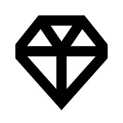 Outline diamond gem icon for luxury, premium quality, and jewelry