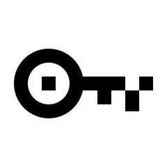 Outline key icon for security access, unlock, and privacy protection.