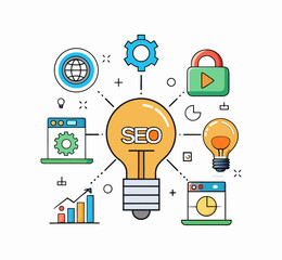A flat vector illustration of global social media icons and business communication symbols connecting people through a mobile technology network concept