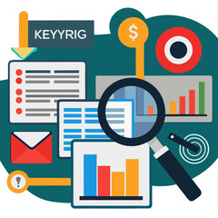 A comprehensive set of flat design vector icons and business infographic elements for web and mobile technology, featuring social media symbols and data marketing diagrams for modern network concepts