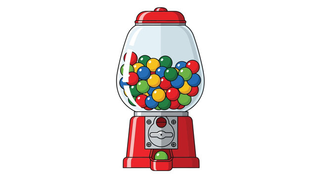 A vibrant gumball machine filled with colorful spheres a classic treat dispenser silhouette high quality professional detailed modern elegant stylish clean crisp