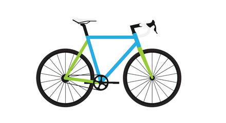 Fototapeta premium A brightly colored road bicycle is depicted in a flat graphic style appearing as a silhouette high quality professional detailed modern elegant