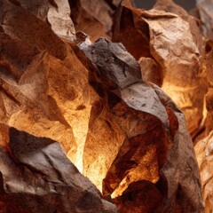 Close Up Of Illuminated Brown Paper Lamp
