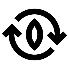 Outline biodegradable icon for eco-friendly and decomposable products.