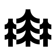 Outline forest trees icon for nature, woodland, and environment.