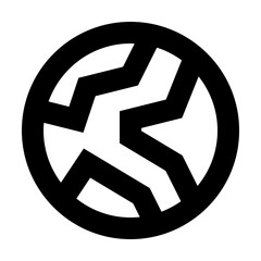 Outline earth globe icon for global, world, and environmental concepts.