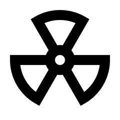 Outline nuclear atom icon for power generation and science.