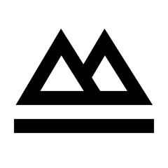 Outline mountain icon for peak, adventure, and outdoor landscape.