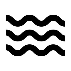 Outline ocean wave icon for sea, marine life, and water concepts.