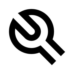 Outline repair wrench icon for maintenance, fixing, and tools.