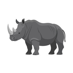 Obraz premium Simple gray rhinoceros illustration