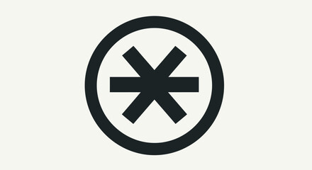 Black asterisk symbol in a circle on a light background.