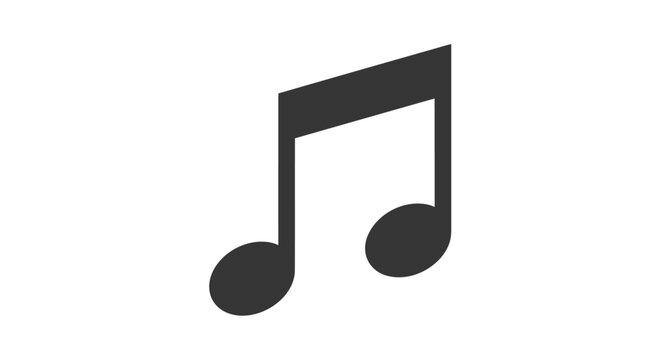Single black musical note symbol on a white background.