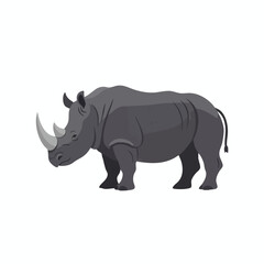 Fototapeta premium Vector illustration of a rhinoceros on white background