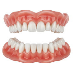 Obraz premium Anatomical illustration of upper and lower dental arches with teeth