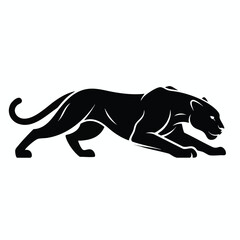 Fototapeta premium Black Panther Silhouette Stalking Prey