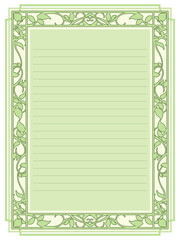 エレガントな装飾フレームつき便箋のテンプレート