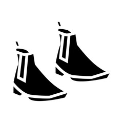 black and white boots glyph icon vector