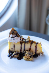 Delicious Slice of Chocolate Chip Cookie Cheesecake