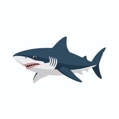 Obraz premium Realistic Illustration of a Sharks and Marine Fish in Ocean Water for Aquatic Themes