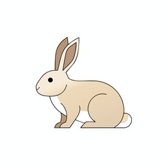Obraz premium Cute Cartoon Bunny Sitting on a White Background Perfect for Spring and Easter Themes