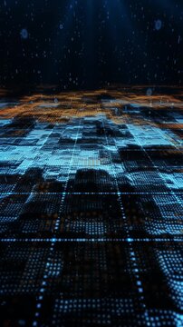 Technologically themed dynamic network particle space wallpaper, 4K