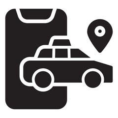 Obraz premium Taxi Glyph Icon