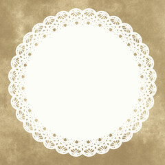 丸型レース&times;もやもや(カフェオレ)