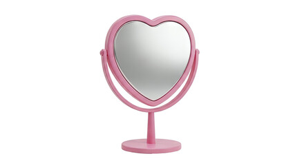 Pink Heart-Shaped Desk Mirror