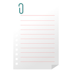empty lines note paper with clip